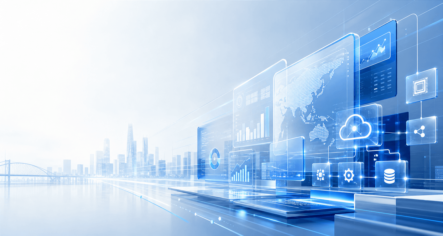 Abstract digital transformation infrastructure visual