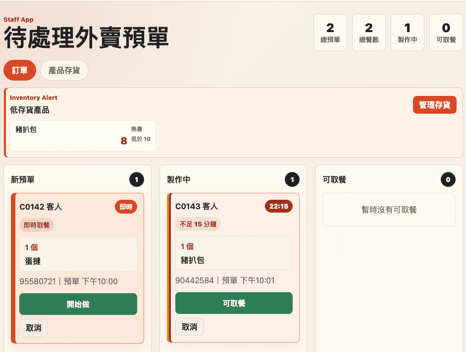 order.nextify staff order backend screen